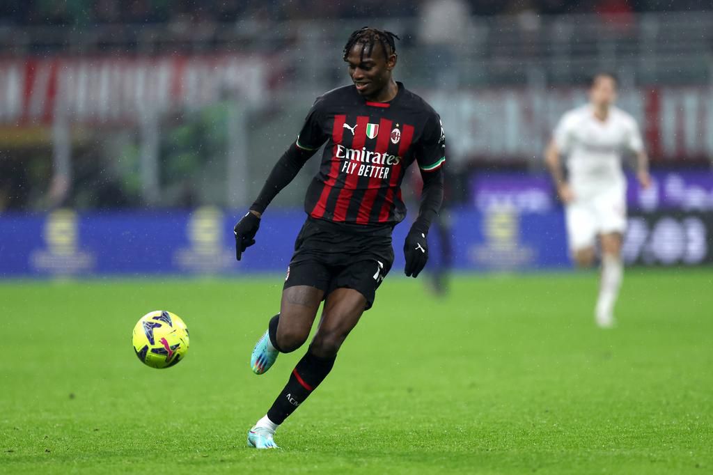 Rafael Leao of Ac Milan in action