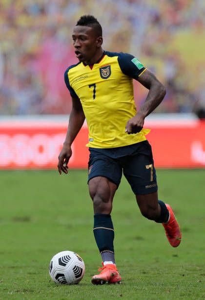 Bighton's Pervis Estupinan in action for Ecuador