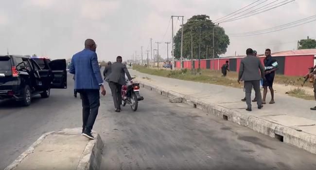 Governor Sanwo-Olu ordered his security men to go after Okada riders plying one-way along Lagos-Badagry expressway. [Channels TV]