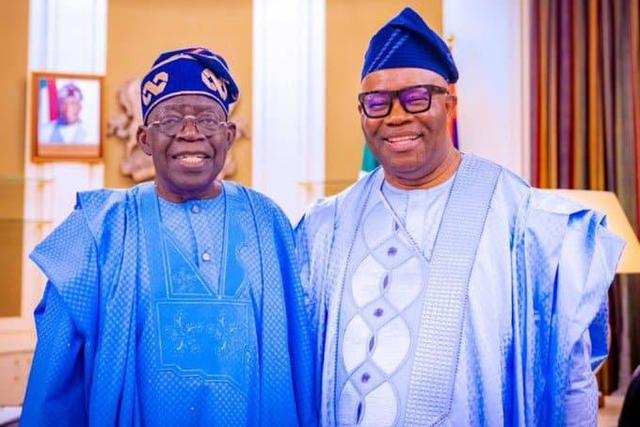 President Bola Ahmed Tinubu and the President of the Senate, Senator Godswill Akpabio. [AIT]