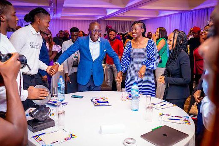 (Patricia Technologies CEO - Hanu Fejiro Agbodje with MR. Governor Babajide Sanwo-Olu of Lagos State & other state officials)