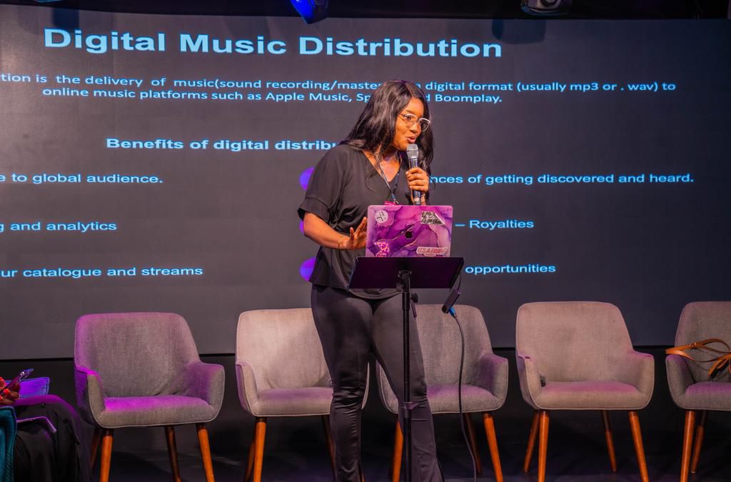 Head of TuneCore, West & East Africa, Chioma Onuchukwu, at the masterclass