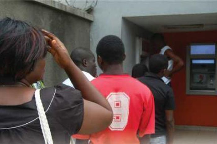 People on an ATM queue