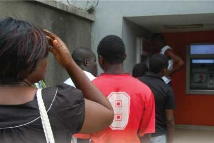 People on an ATM queue