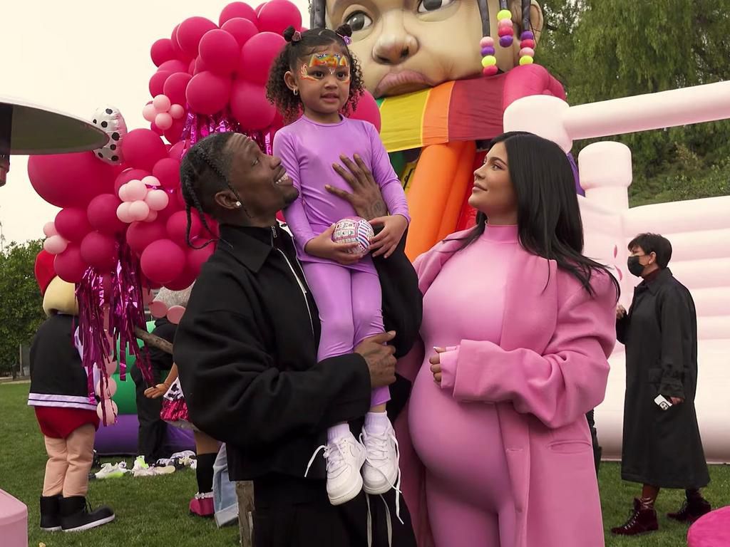 Scott and Jenner with Stormi in "To Our Son."Kylie Jenner/YouTube