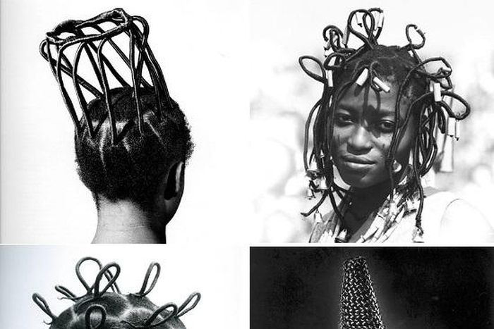 Vintage Nigerian hairstyle which include African threading which was often used as a protective style and to stretch hair