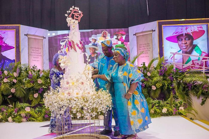 Peek into Pastor Folu Adeboye's grand style 75th birthday. [Twitter:@PastorEAAdeboye]