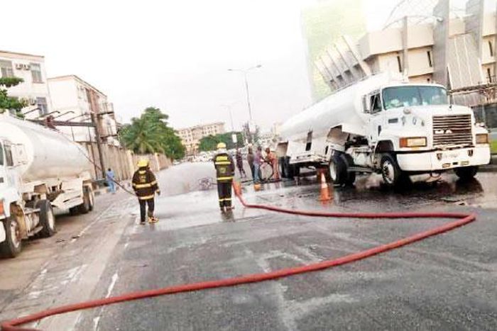 Petrol-laden-tankers-spill-content-in-Lagos [Punch Newspapers]