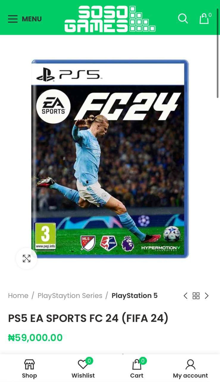 EA FC 24 price at Soso Games