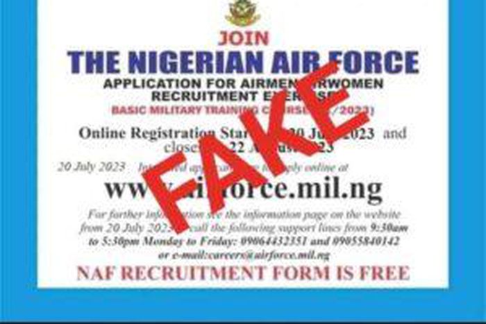 'Nigerian Air Force not recruiting' – Spokesman