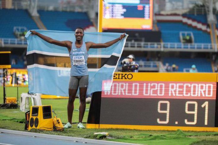 Letsile Tebogo is the 100m WU20R holder
