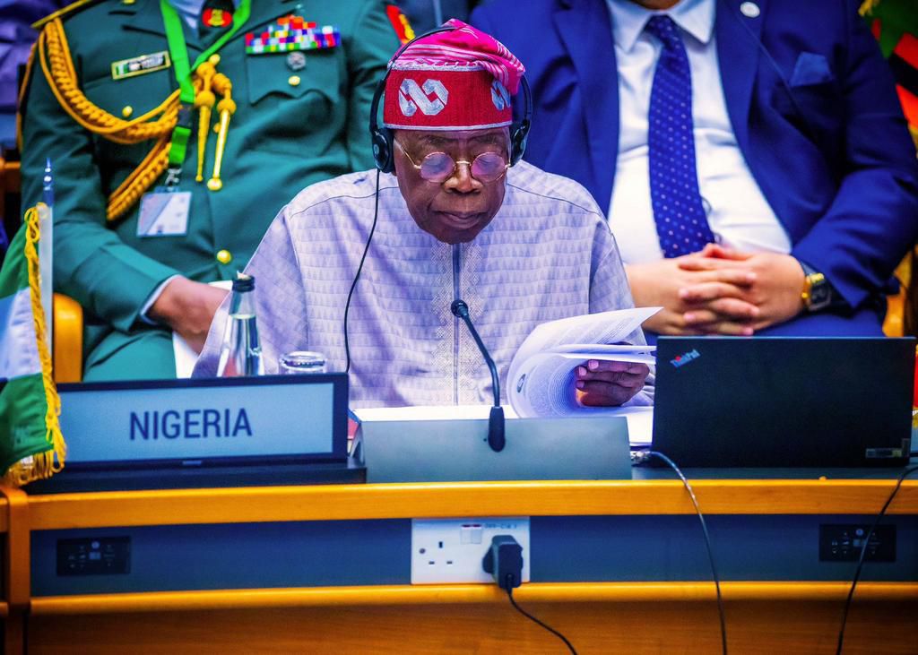 President Bola Tinubu at his AU meeting in Kenya. [Presidency]