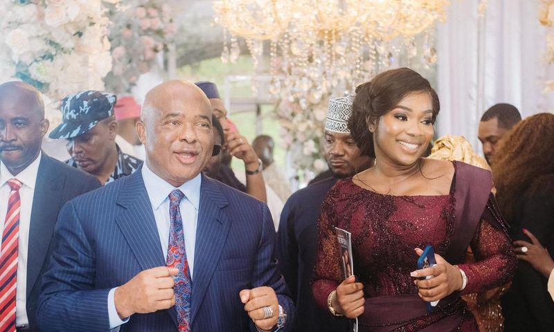 Governor Hope Uzodinma of Imo State and his daughter, Barr. Prada Uzodinma. (PUSG)