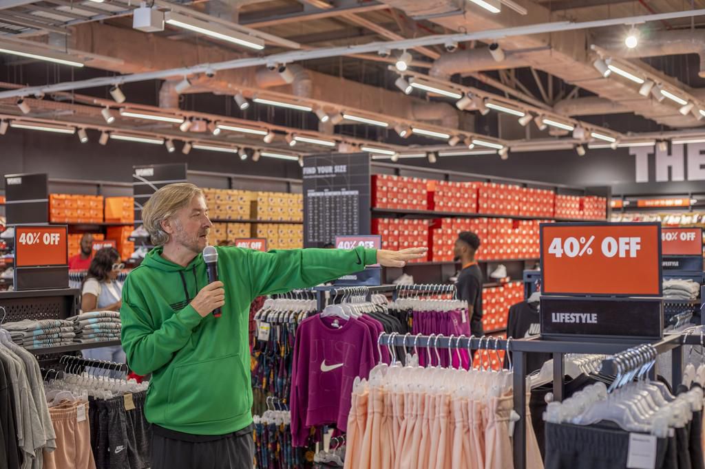 Kieran Murphy showing guests around the store