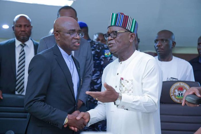 Governor of Benue Hyacinth Alia and Former Governor of Benue State Samuel Ortom [X.com]