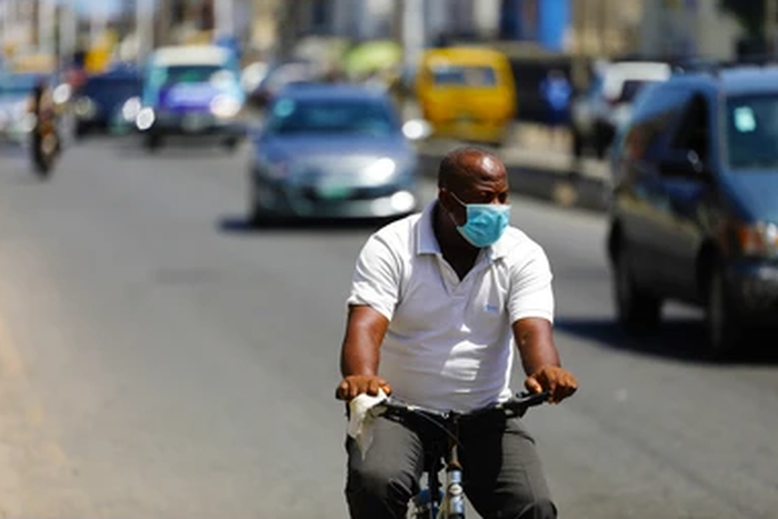 A man riding bicycle