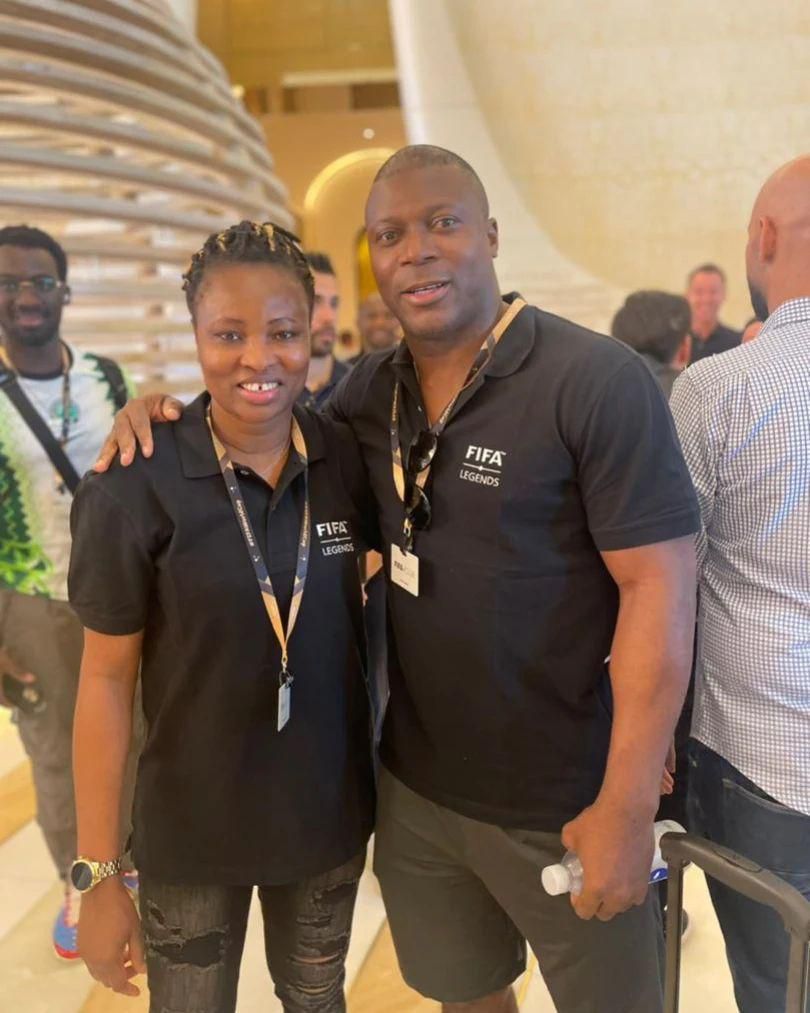 Nkwocha posted photos on his official social media and posed with Yakubu, Toure, Diouf, and John Terry.