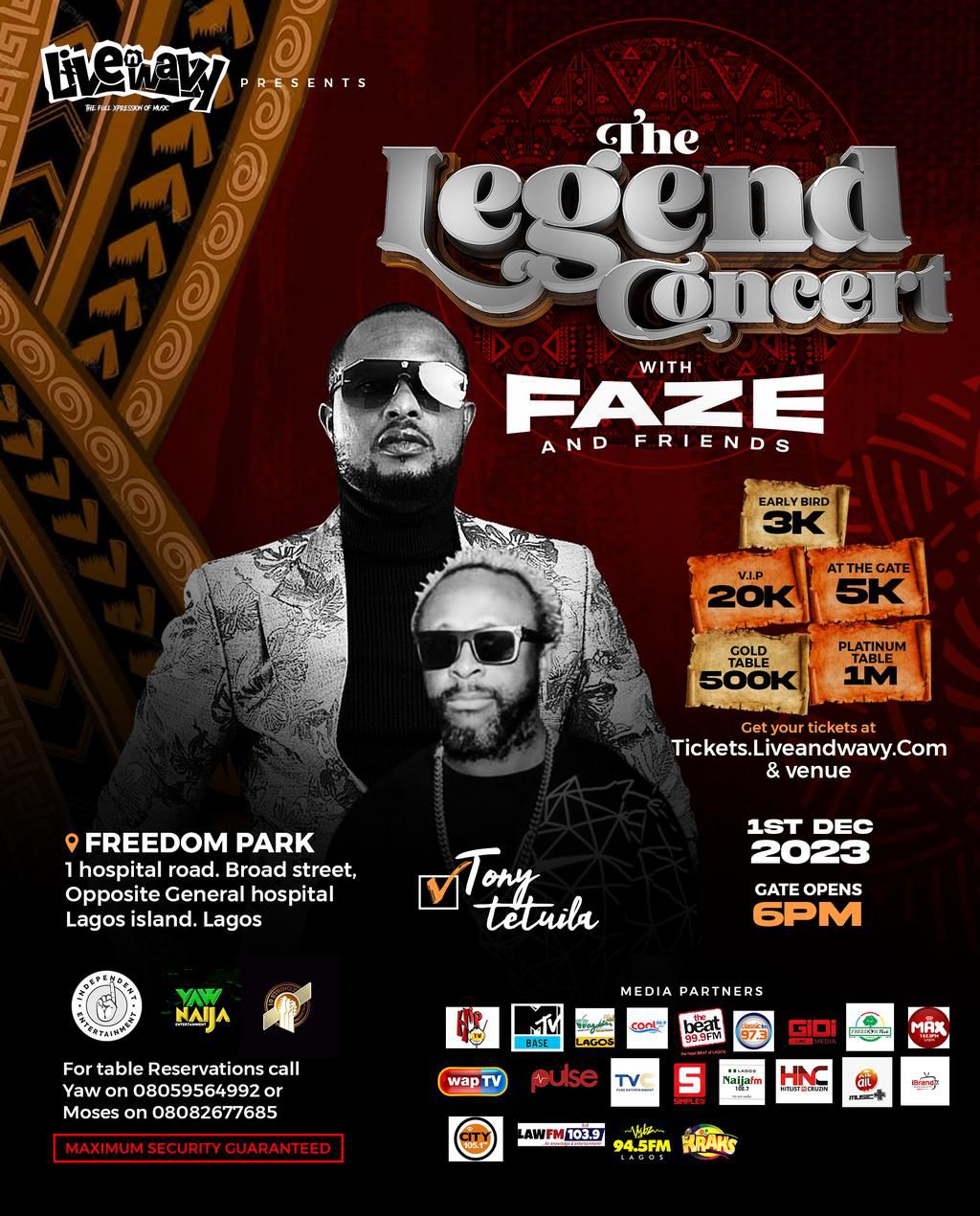 Nigerian music icon Faze headlines Live & Wavy: The Legend Concert
