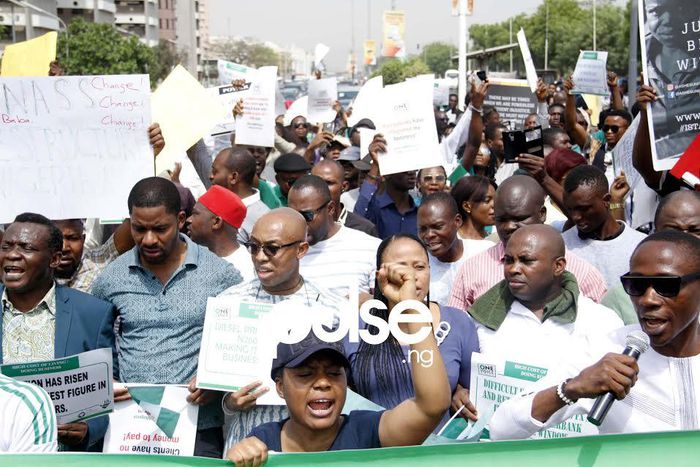 Nigerians protest Buhari's policies in Abuja