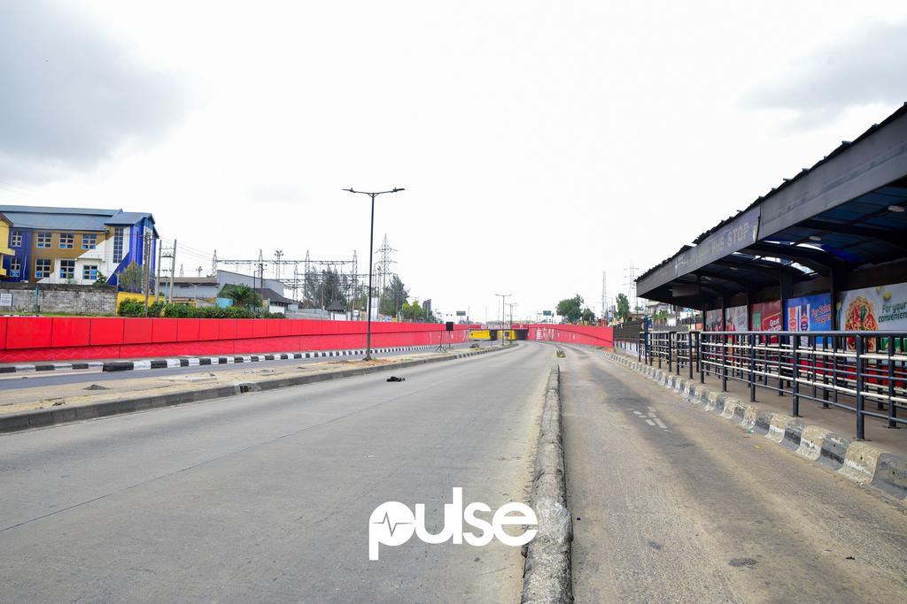 Deserted road in Lagos on election day on February 25, 2023