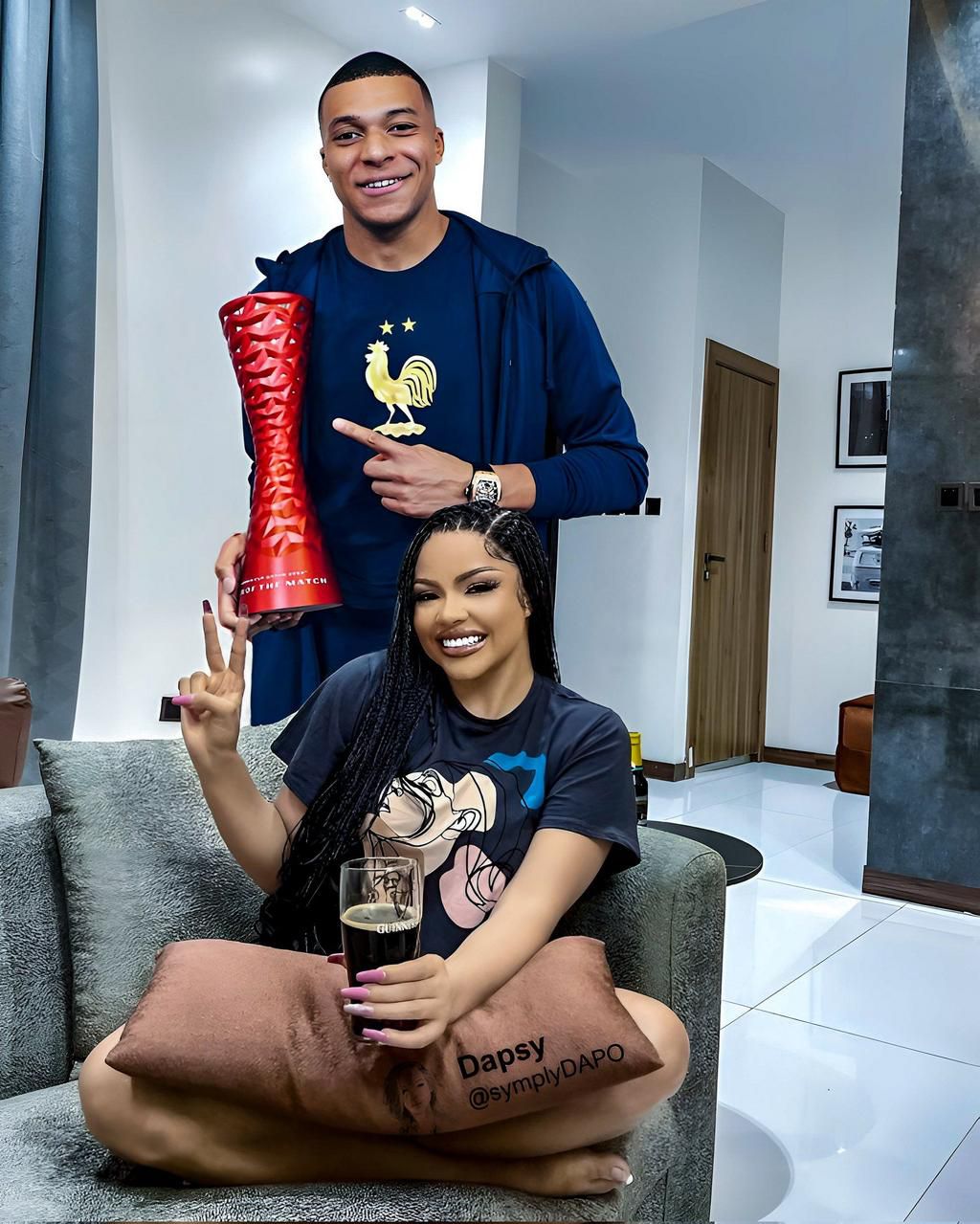 Rebecca Nengi Hampson has declared Paris Saint-Germain forward Kylian Mbappe her boyfriend.