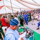 Gov. Adeleke during the inauguration of commissioners in Osogbo on Wednesday. [NAN]