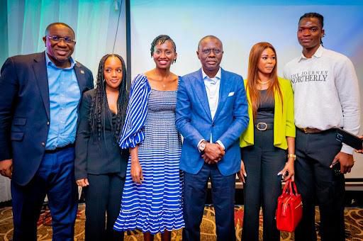 (Patricia Technologies CEO - Hanu Fejiro Agbodje with MR. Governor Babajide Sanwo-Olu of Lagos State & other state officials)