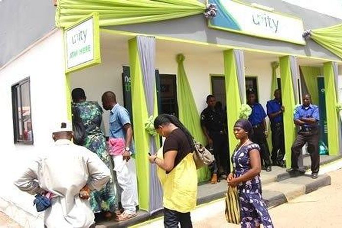 Customers using Unity Bank Plc ATM
