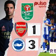 Arsenal were knocked out of the Carabao Cup by Brighton Hove Albion on Wednesday night