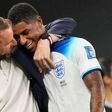 England manager Gareth Southgate with Marcus Rashford after his excellent display against USA