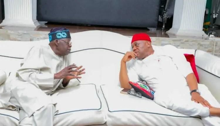 Bola Tinubu during his visit to Orji Kalu in Abuja (Punch)
