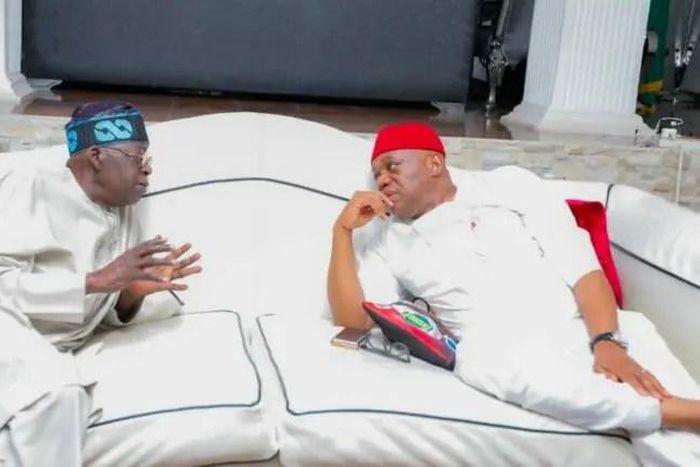 Bola Tinubu during his visit to Orji Kalu in Abuja (Punch)