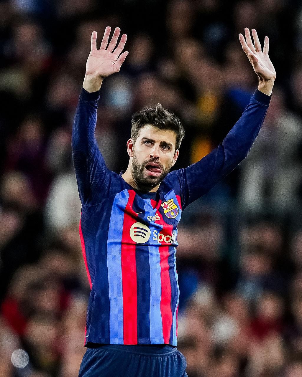 Gerard Piqué was in tears as he said goodbye to the Camp Nou