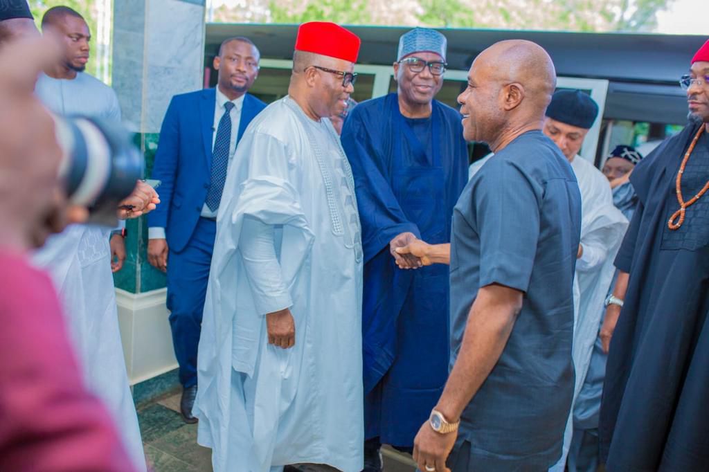 Senate President, Godswill Akpabio and Governor Peter Mbah of Enugu State. [Twitter:SenatorAkpabio]