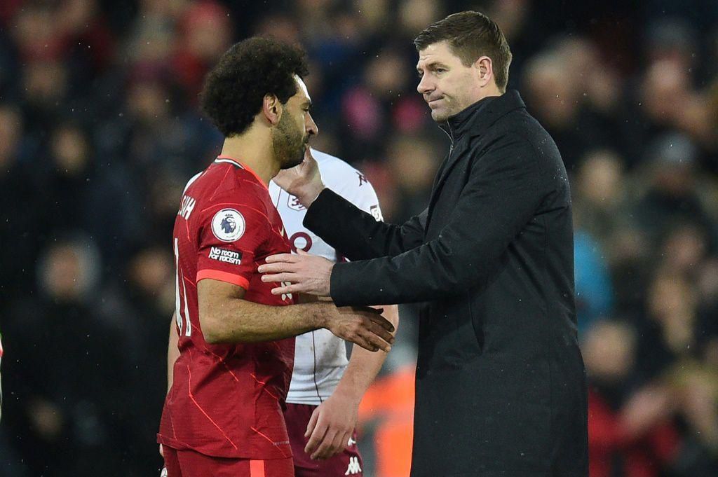 Steven Gerrard (right) lost 1-0 to Liverpool on his return to Anfield as Aston Villa manager