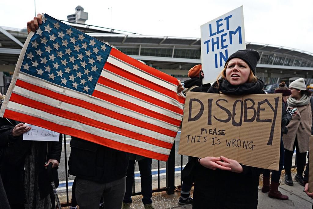 People protest Donald Trump's Muslim Ban