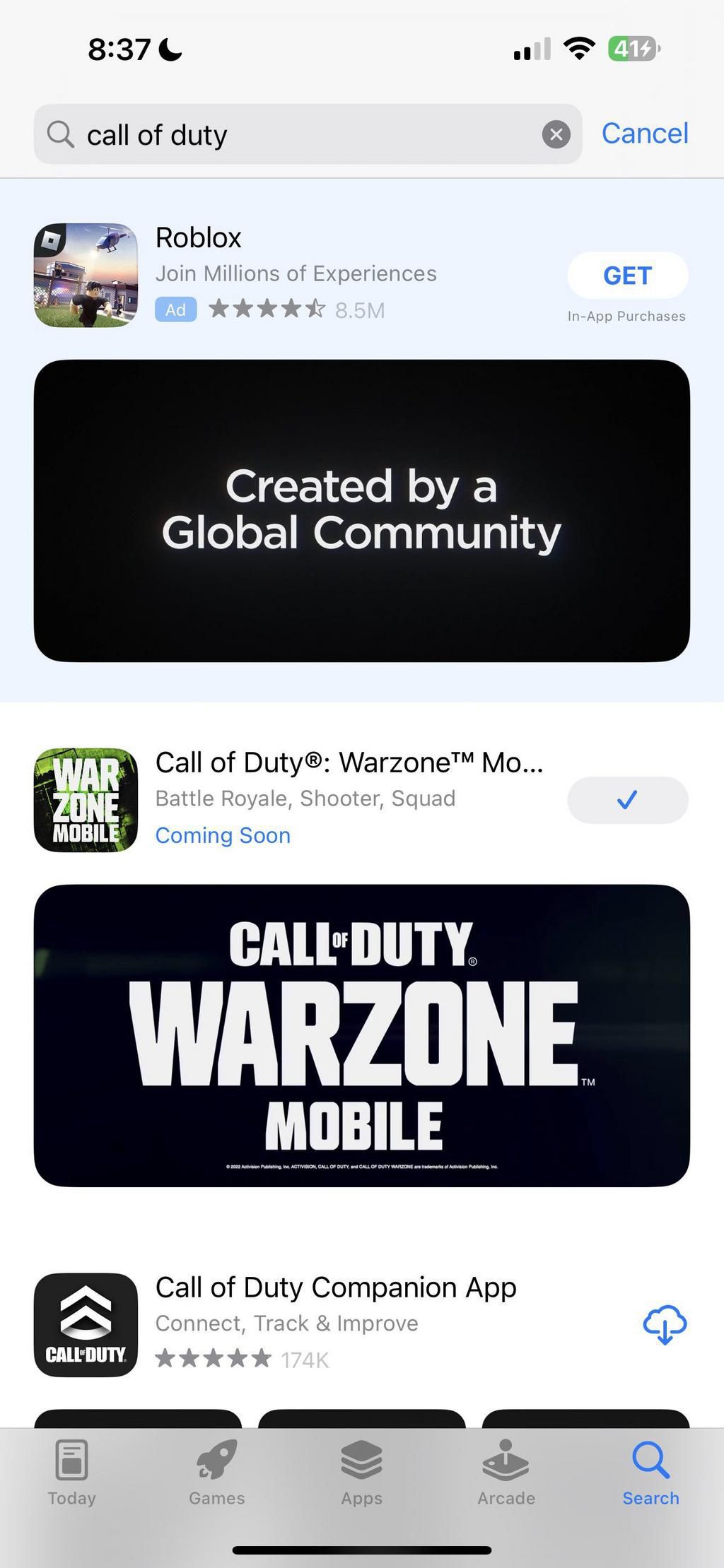 Call Of Duty was removed from the App Store