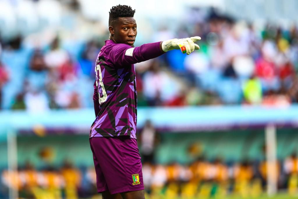 Andre Onana reacts during the Cameroon vs Switzerland match on November 24, 2022.