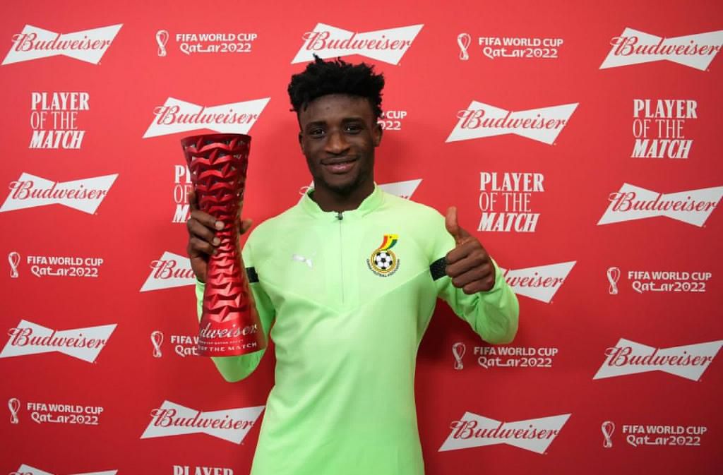 Mohammed Kudus won the man of the match award for Ghana against South Korea