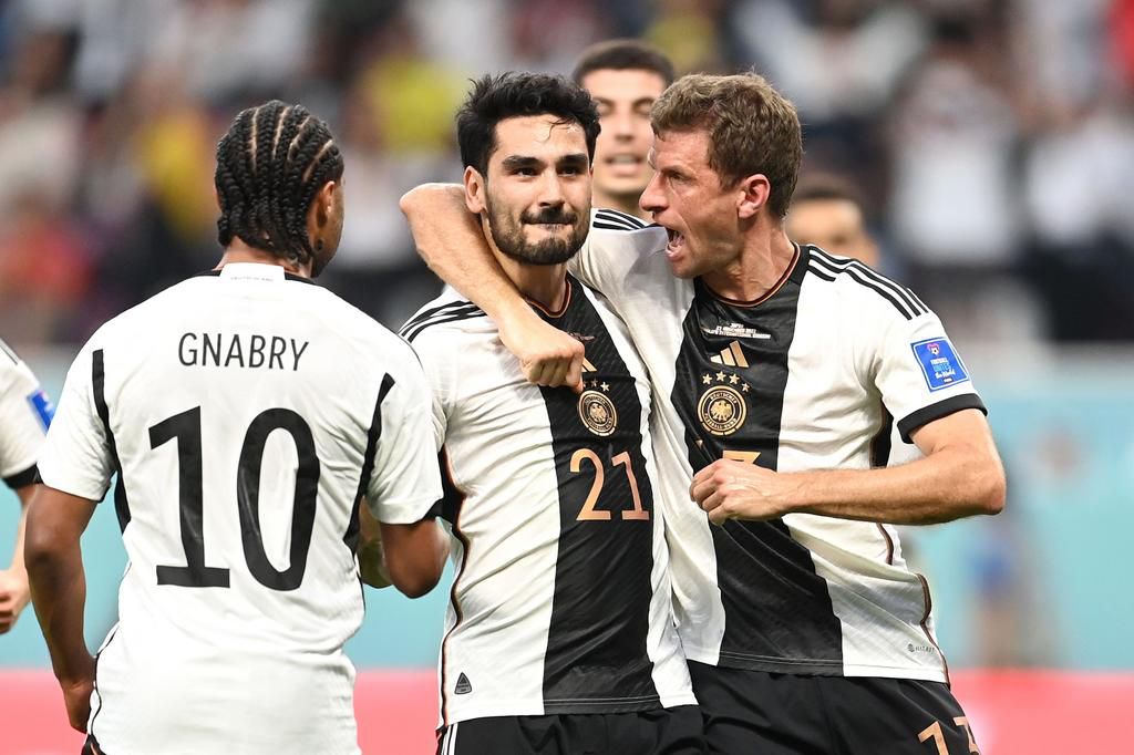 Gundogan celebrates the opener for Germany.