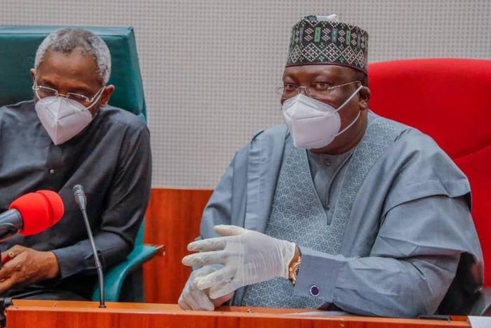 President of the Senate, Ahmaad Lawan and Speaker of the House of Representatives, Femi Gbajabiamila. [Twitter/@SPNigeria]