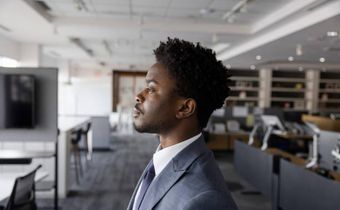 A young man in the office