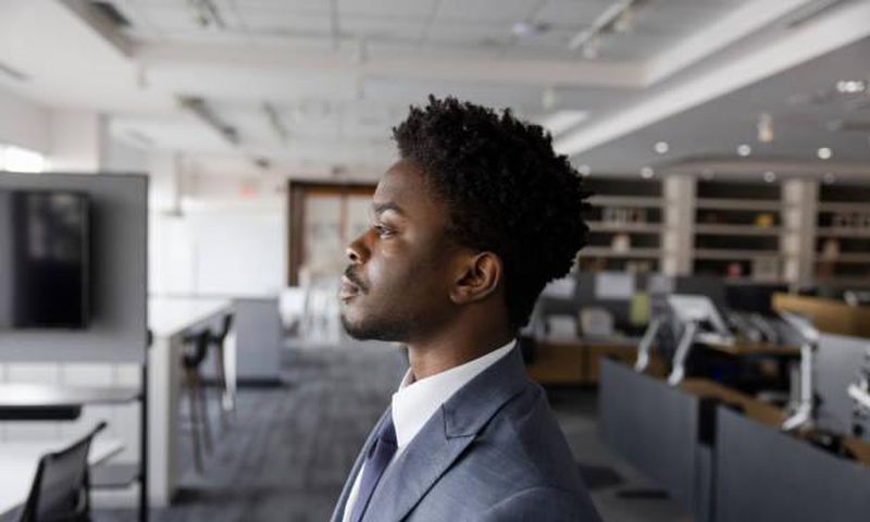 A young man in the office