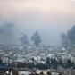 Smoke rises above buildings during an Israeli airstrike in Gaza on October 9, 2023.Mustafa Hassona/Anadolu Agency via Getty Images