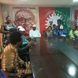 Lagos Labour Party’s State Executive Council members and candidates at the news conference on Thursday in Lagos.