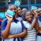 Female students with sanitary pads (Credit: BBC)