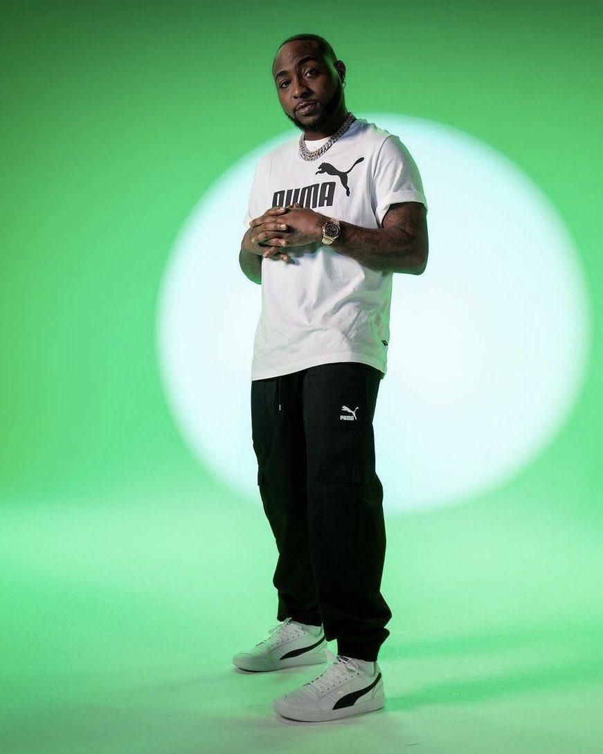 Afrobeats megastar and brand ambassador Davido modelling for the PUMA brand