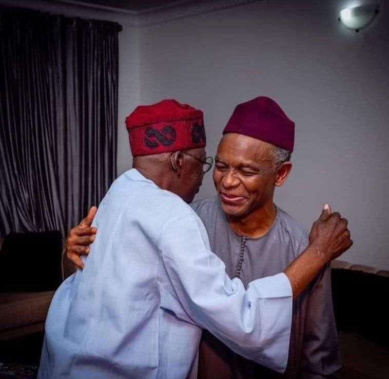 President-elect, Asiwaju Bola Tinubu and Kaduna State governor, Nasiru El-Rufai. [Twitter:@BashirElRufai]