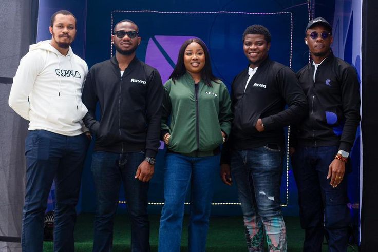 (L-R) Uchenna Nnodim (Raven Bank CEO), Jude Okorharen (Raven Bank CMO), Chidinma Maduwesi (Raven Bank CFO), Great Onomor (Raven Bank Chairman), Micheal Ibitoye (Raven Bank CLO)