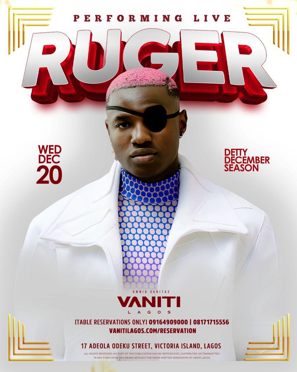 RUGER, ODUMODUBLVCK, storm VANITI Lagos as Detty December continues